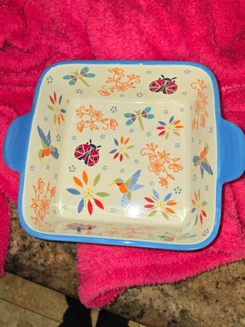 Temp-tations - Seasonal Garden 1.5 Qt Baking/Serving Handled Casserole Dish NEW